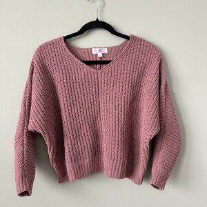 Chloe + Cyrus Chunky Knit V-Neck Sweater